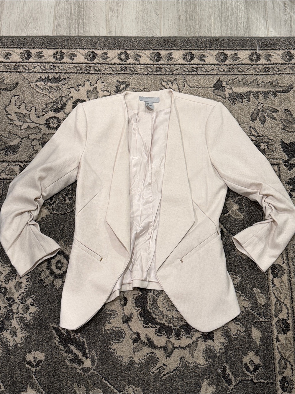 H&M Cream Open-Front Blazer Jacket -